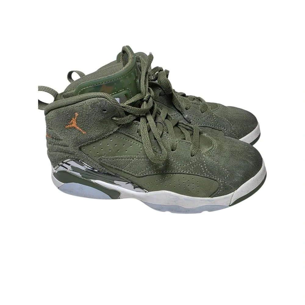 Nike Air Jordan 6 Retro GS Olive Green Orange Suede Kids Youth 3Y Sneakers SB0‎